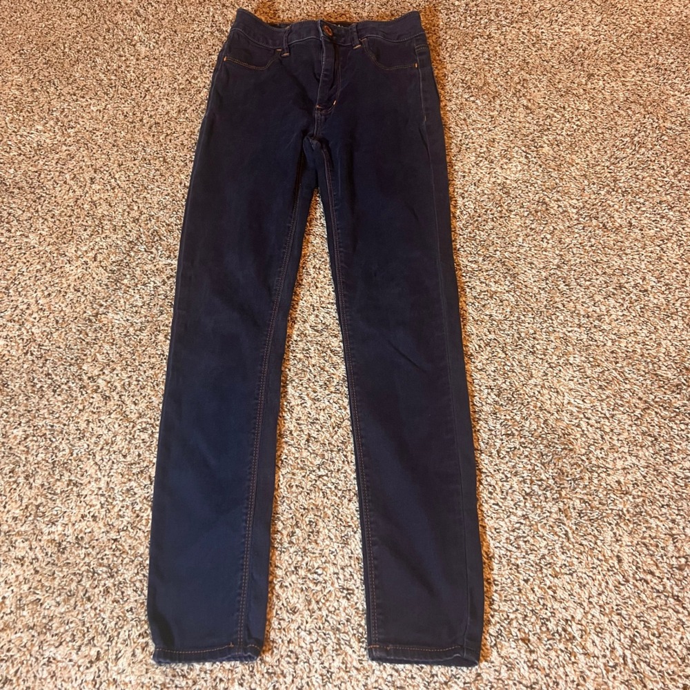 American Eagle Sky High Jeggings Dark Wash‎ Stretch Denim Womens Size 2